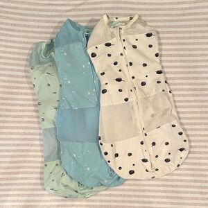 Cozy Kids Pajamas Sleep Sacks - Blue, Green, Cream